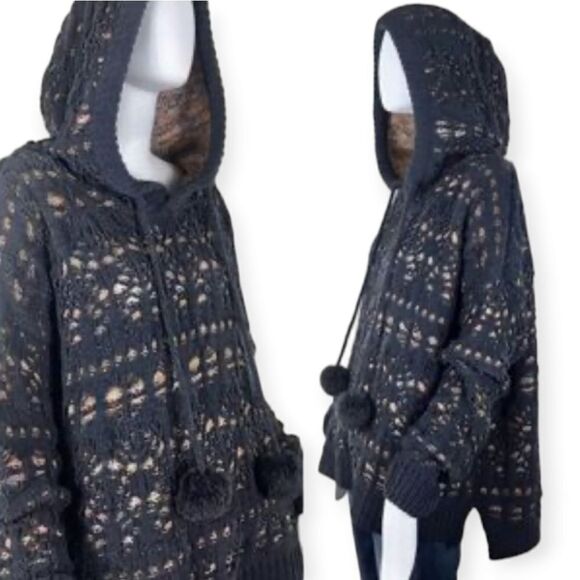 POL Oversized Knit Hooded Sweater‎ Women's Size Medium - Picture 3 of 13